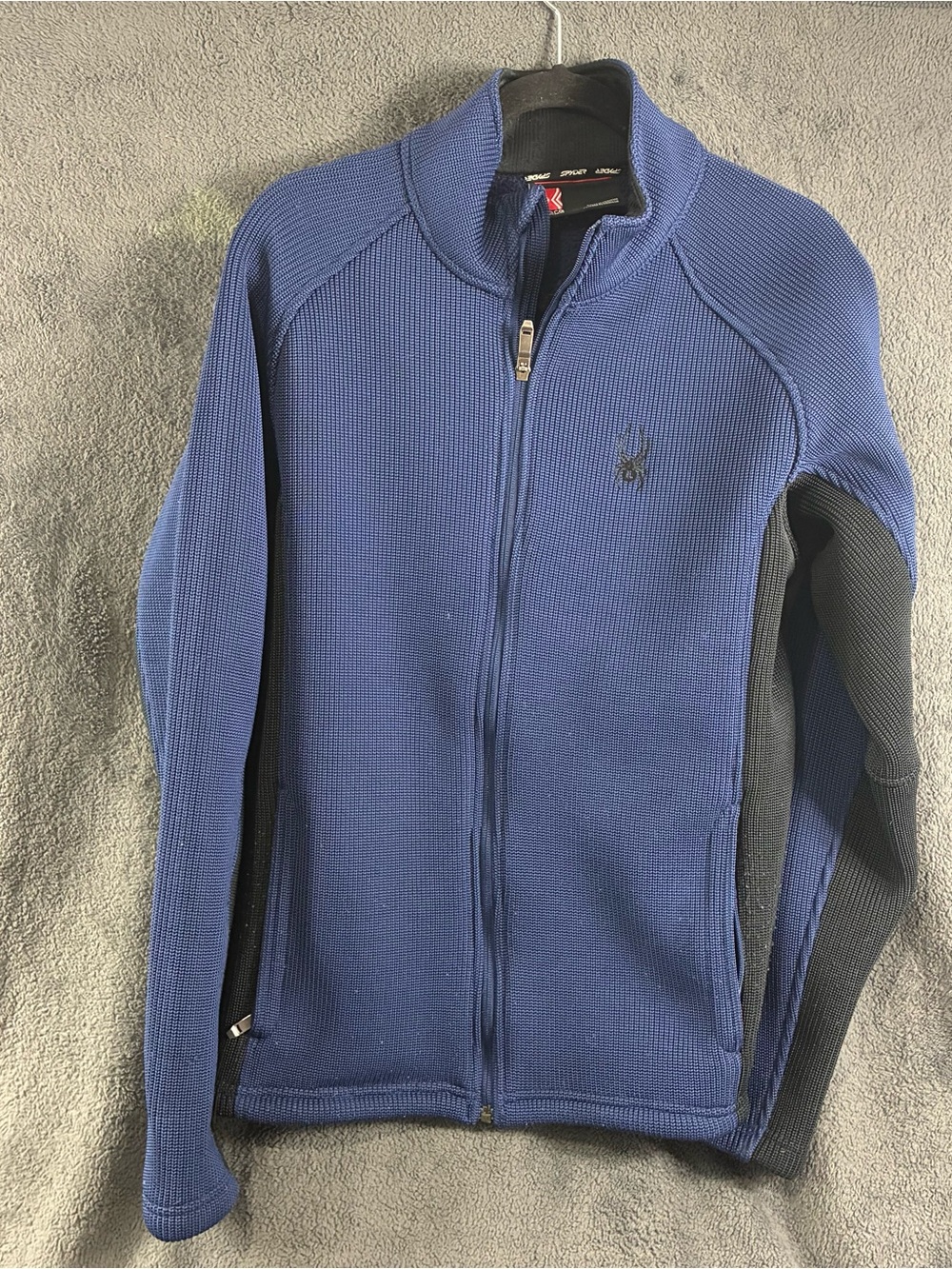 Spyder Navy and Black Knit Full-Zip Jacket